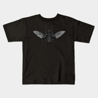 Rhino Beetle B&W Kids T-Shirt